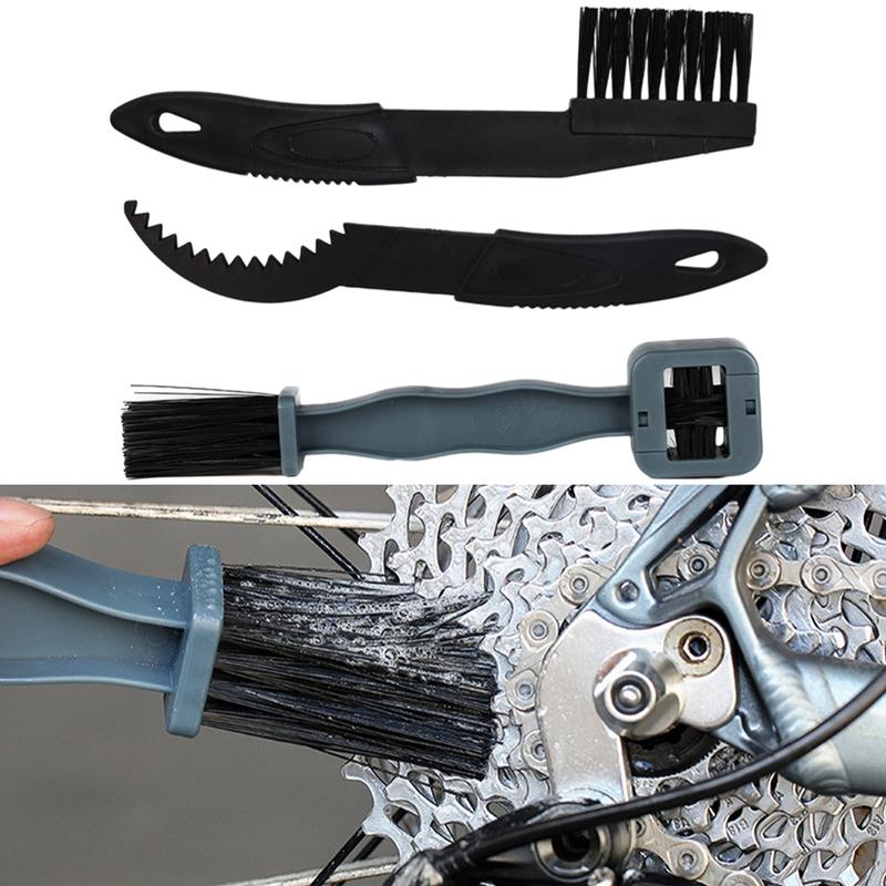 3pcs/set Chain Cleaner MTB Mountain Bike Machine Plastic Washer Brush Scrubber Bicycle Cycling Riding Cleaning Maintenance Tools