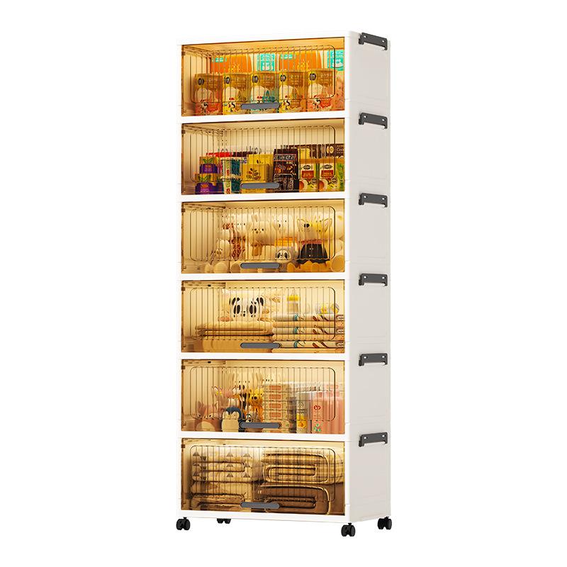 38/52CM Foldable Multi-Layer Storage Box 2/3/4/5/6 Layers Locker Multifunctional Living Room Cabinets Furniture Storage Shelf Folding Box