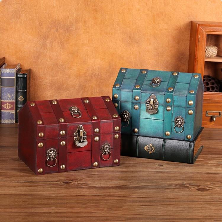 Traditional Wooden Storage Chest Dateless Locking System Compact Organizers Decorative Home Accent Storage Container