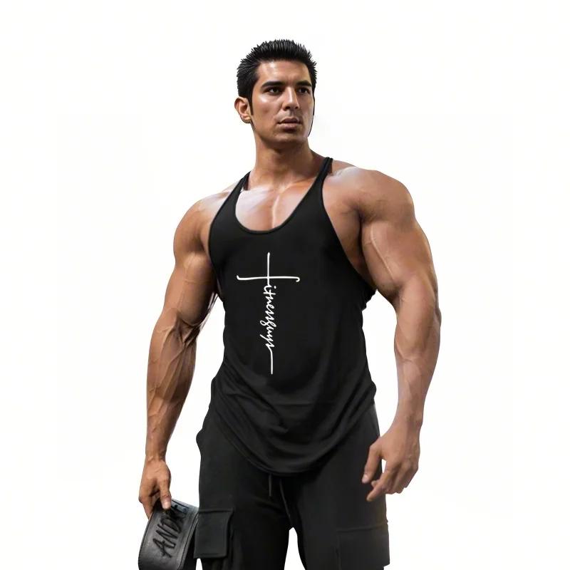 

Muscleguys Running Vests Men Gym Clothing Bodybuilding Stringer Tank Top Cotton Sleeveless Shirt Fitness Singlet Sportswear Workout Tanktop XXL темно-сірий колір