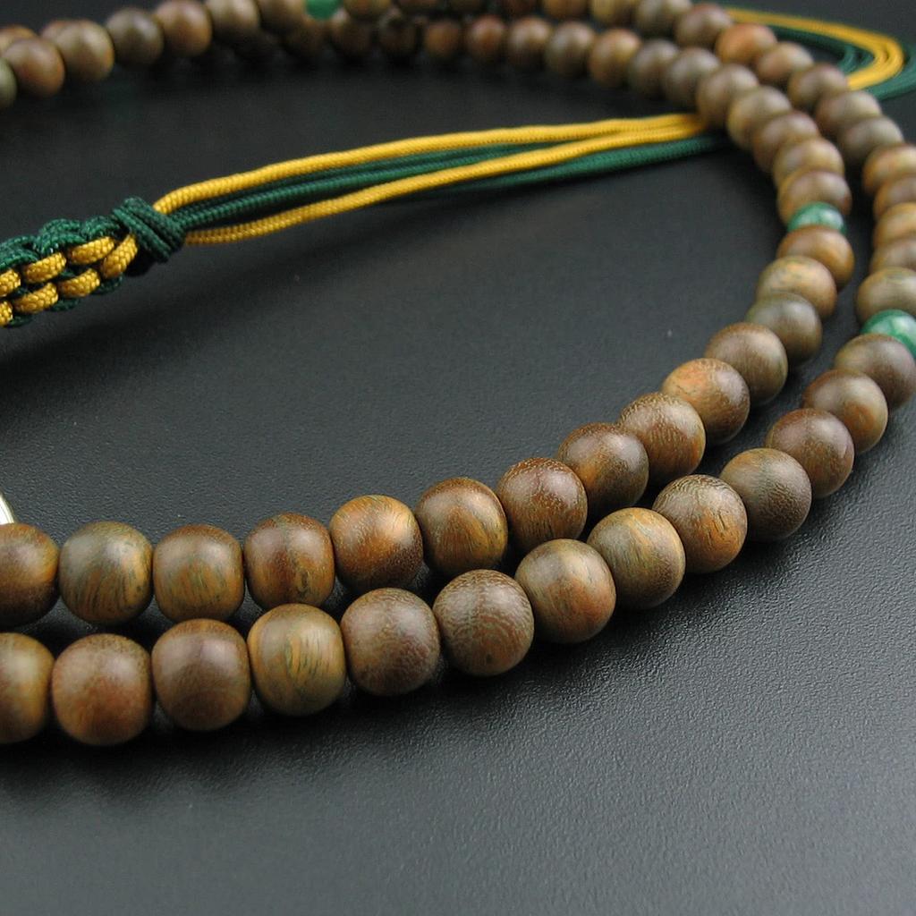 Myorenka Soto Zen Buddhist Prayer Beads for Men Formal Prayer Beads Green Sandalwood Tree of Life Indian Jade Tailored Shaku 2 Prayer Bag Included