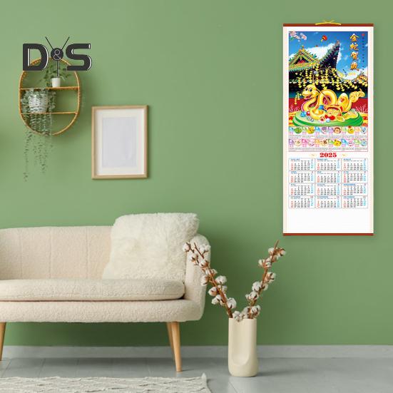 2025 Wall Calendar Chinese New Year Calendar Year of The Snake Hanging Calendar Monthly Lunar Calendar for Home Office Decor