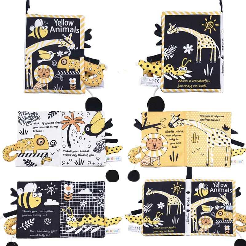 Baby Stoffbuch Montessori Spielzeug Baby Weiches Ruhiges Buch Bunte Tiere Lernen Pädagogische Babybücher 0 12 Monate