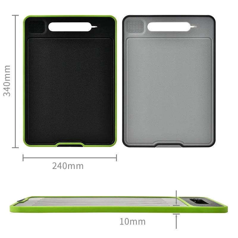 Foldable Double-Sided Thawing Cutting Board 4-in-1 Aluminum Alloy Chopping Board with Knife Sharpener and Garlic Grinder