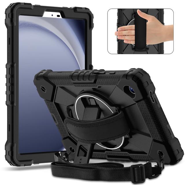 

Armor Stand Case For Universal Samsung Tab A11 2025 A9 2023 8.7 SM-133 X135 X110 X115 X117 Hybrid Rotating Cover Shoulder Strap A9 8.7inch X110 X115 чёрный