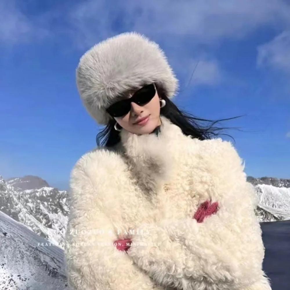 Podzimní a zimní nový dámský klobouk z imitace norkové kožešiny z lišky, dámský zesílený teplý plyšový kbelíkový klobouk