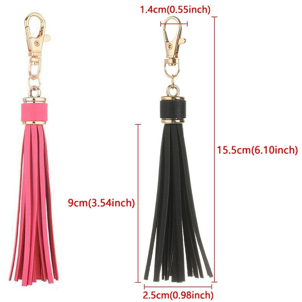 Fashion Bag Accessory Fringe Jewelry PU Leather Tassels Tassel Key Chain KeyRing KeyChain Strap