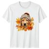 Watercolor Golden Retriever Dog In Beanie TShirt Golden Retriever Thanksgiving