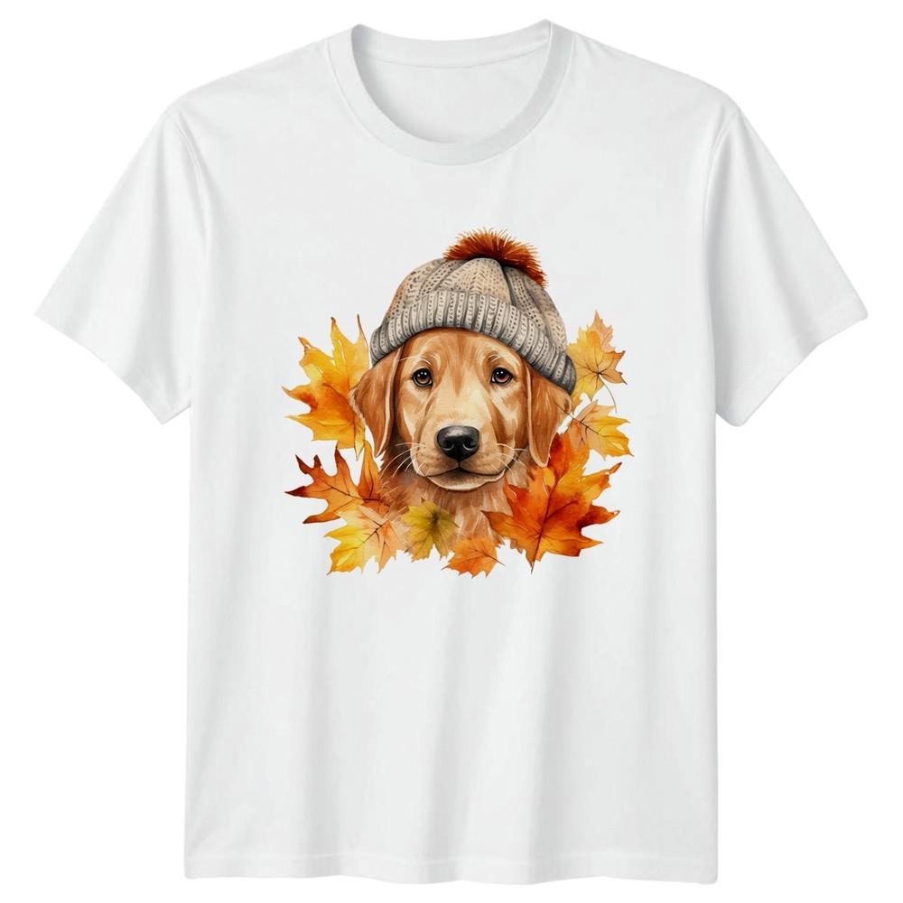 Watercolor Golden Retriever Dog In Beanie TShirt Golden Retriever Thanksgiving S