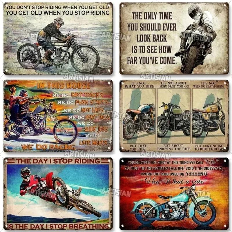 Crosscountry Motorcycle Tin Sign Vintage Metal Wall Decor Garage Home Bar Metal Plaque
