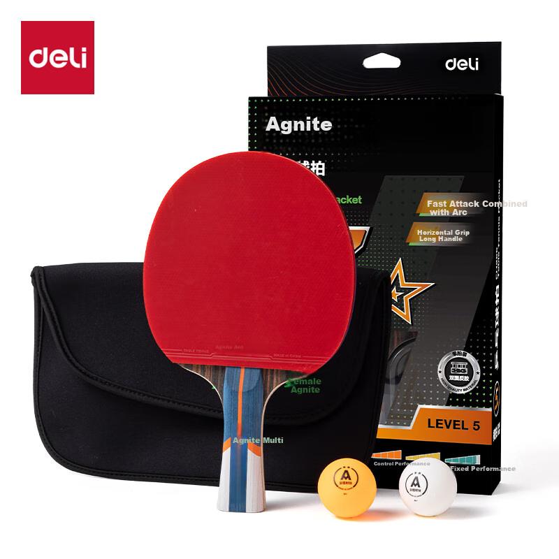 & Angenite 5-Star Competition Table Tennis Paddle, All-Round Black Ebony Wood Imitating Carbon Fiber Training Racket, Single Racket