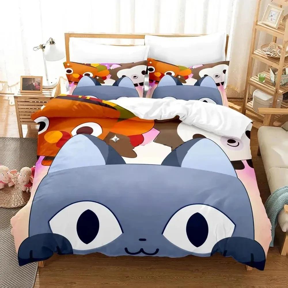 Cat Pet Simulator X Bedding Set Single Twin Full Queen King Size Aldult Bed Set Boys Bedroom Duvet Cover Sets Anime Bed Sheet Se