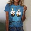 Maglietta da Donna con Grafica di Uccello Cartone Animato Estate Nuova Girocollo Pullover Femminile Ampia Street Maniche Corte T-shirt Moda Abbigliamento da Donna