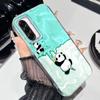 Cute Panda Cartoon Gradient Phone Case For Samsung Galaxy A56 A07 A17 A55 A36 A26 A16 A53 A06 A14 A24 A34 A54 A15 A12 Hard Cover