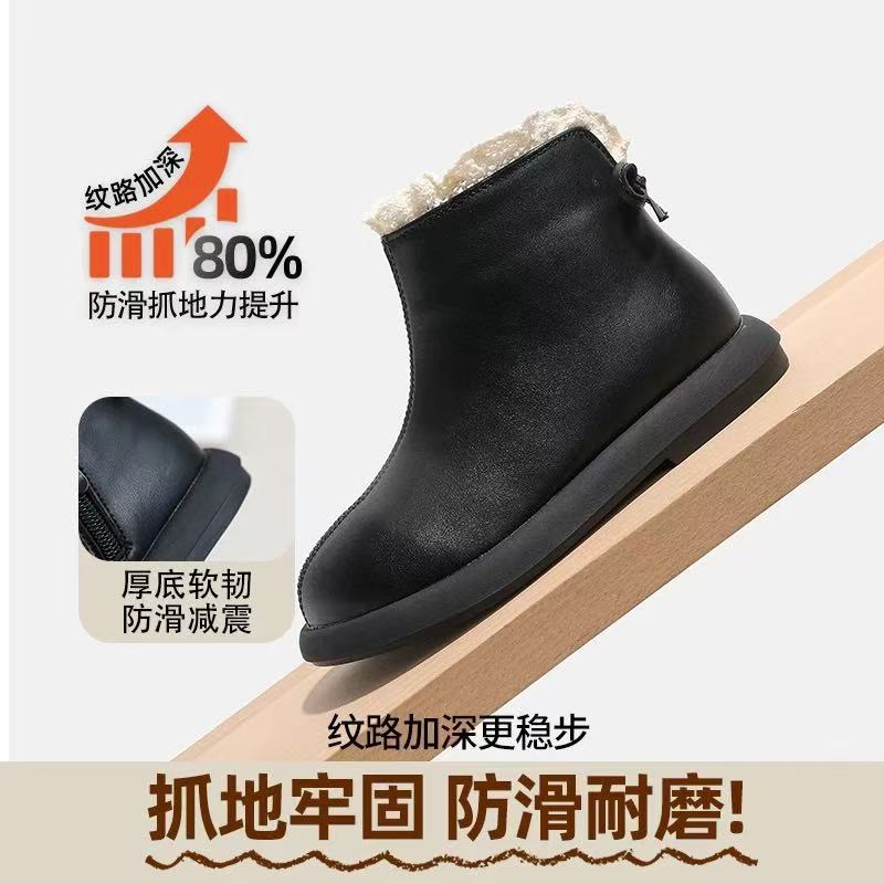 Girls boots winter white princess shoes children's short boots baby girl shoes velvet winter shoes little girl martin boots