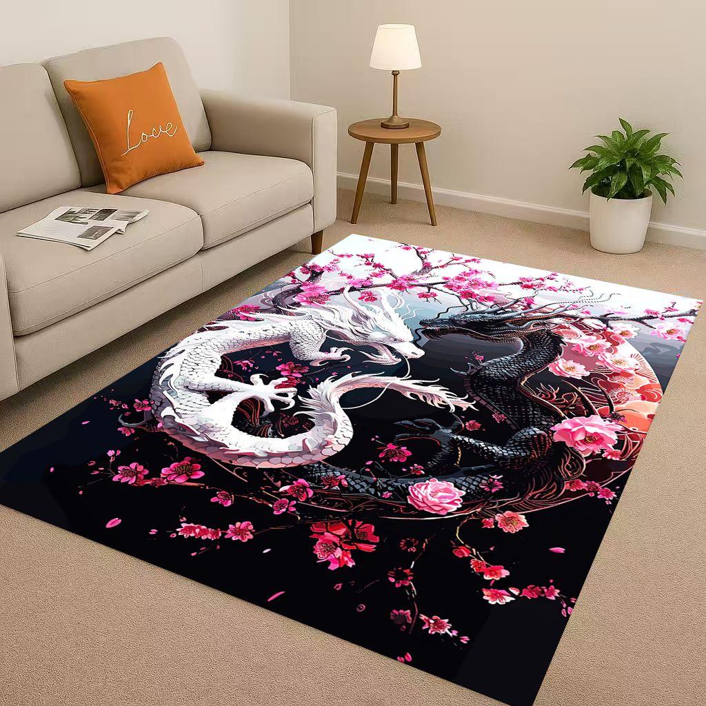 New Yin Yang Chinese Tai Chi Natural Balance Art Living Room Non-Slip Area Rug Soft Carpet for Bedroom Sofa,Home Decor Doormat