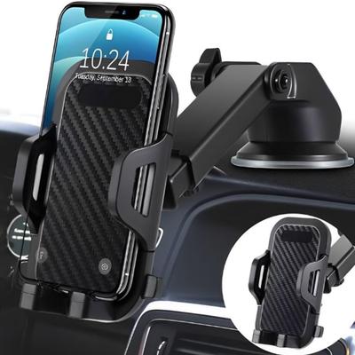 Auto Armaturenbrett Windschutzscheibe Saugnapf Handyhalter Kohlefaser Textur Ausziehbarer Stab Handyhalterung
