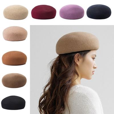 Luxurious 100% Wool Women's Beret Hat Keep Warm Classic Top Hat Retro Charming Wool Beret Cap Wedding