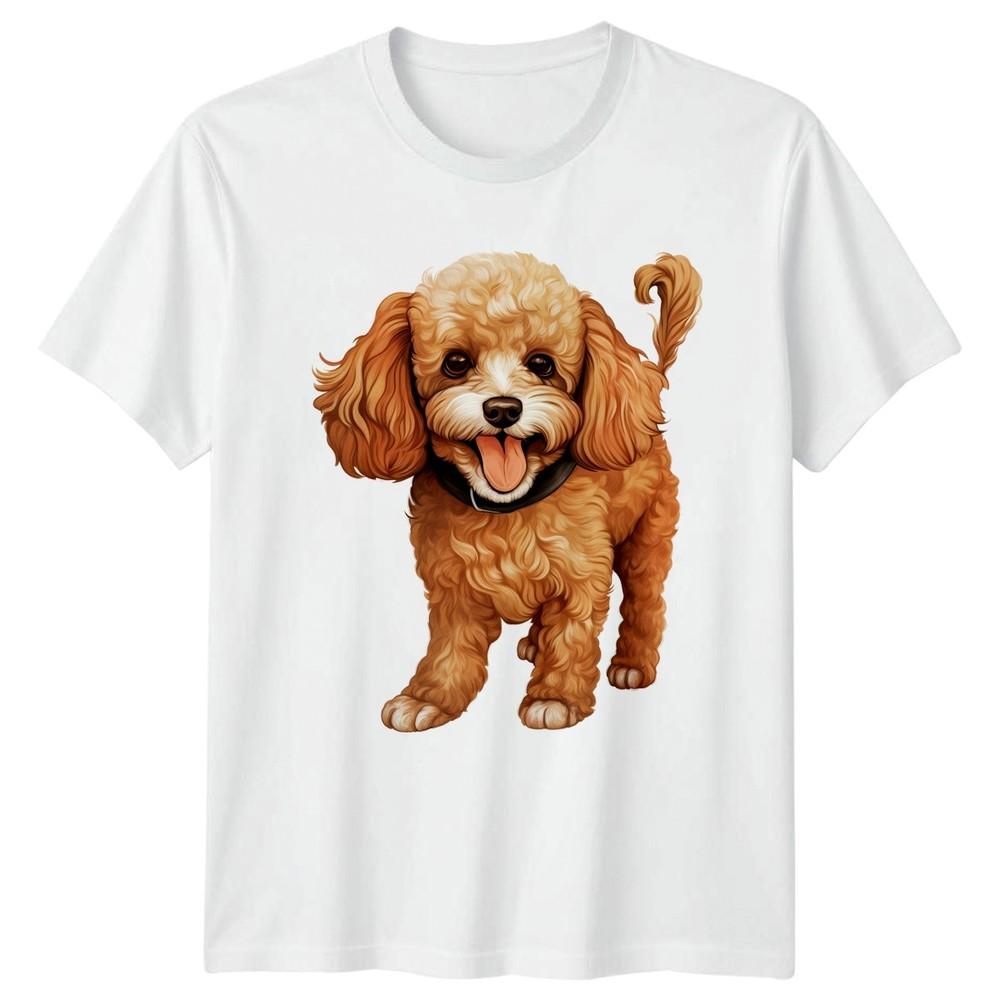 Curly Fur Dog Illustration Dogs Animals Unisexs TShirt Unisexs Tee Graphic Unisex S