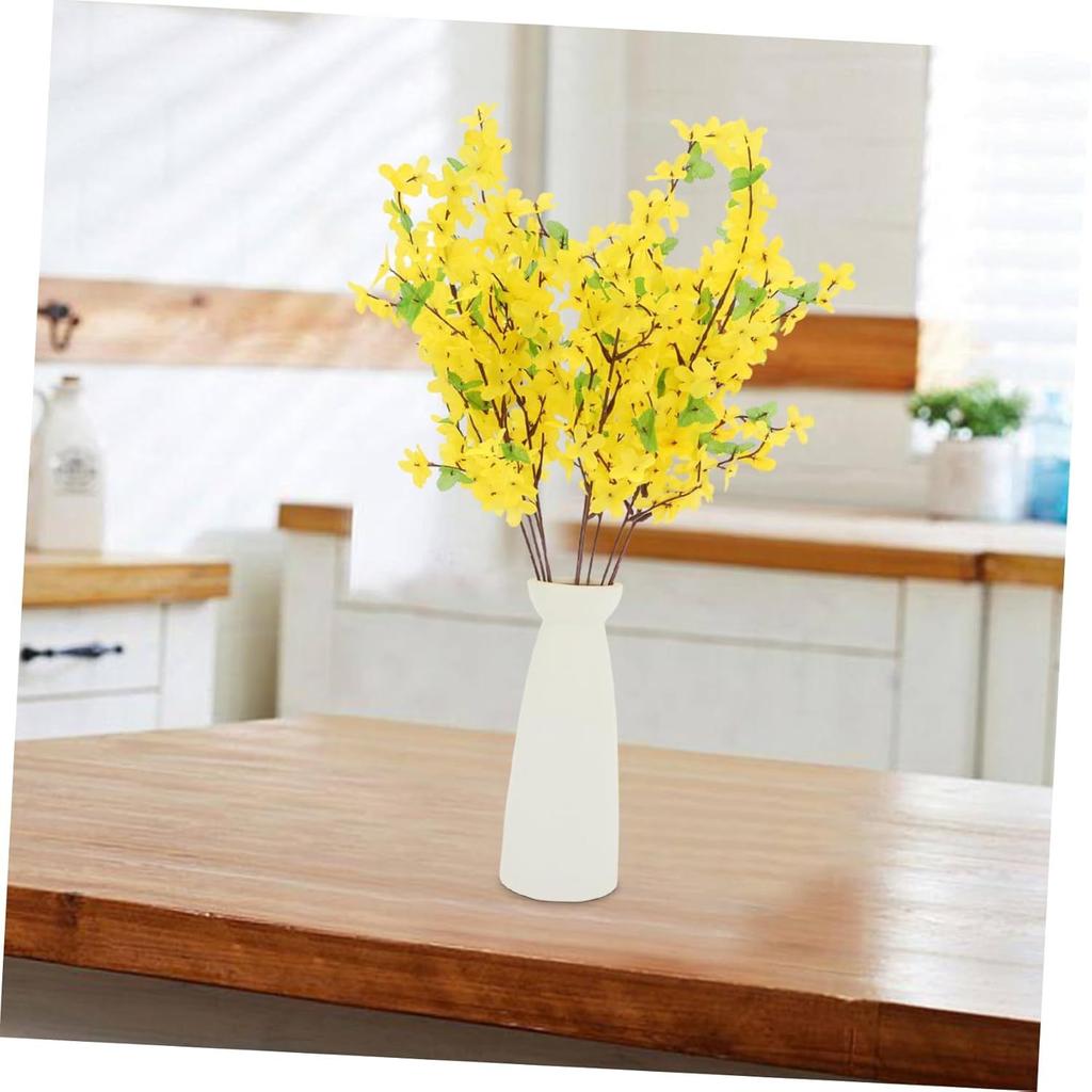 10pcs Artificial Flowers, Long Stem Yellow Winter Jasmine, Flowers Picks for Home Wedding Valentine's Day, Birthday, Mother's Day Decor