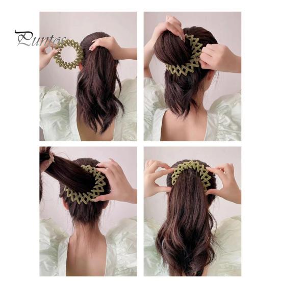 4Pcs Retractable Ponytail Hairpin Bird Nest Shape Hair Clip Women Ponytail Holder Hair Bun Maker Hair Accessories