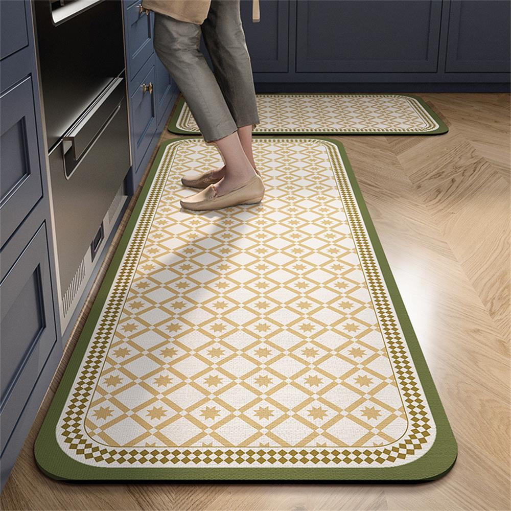 Black White Moroccan Pattern Kitchen Mat Non-Slip Machine Washable Rug Set for Home Decor Anti-Fatigue Floor Mats