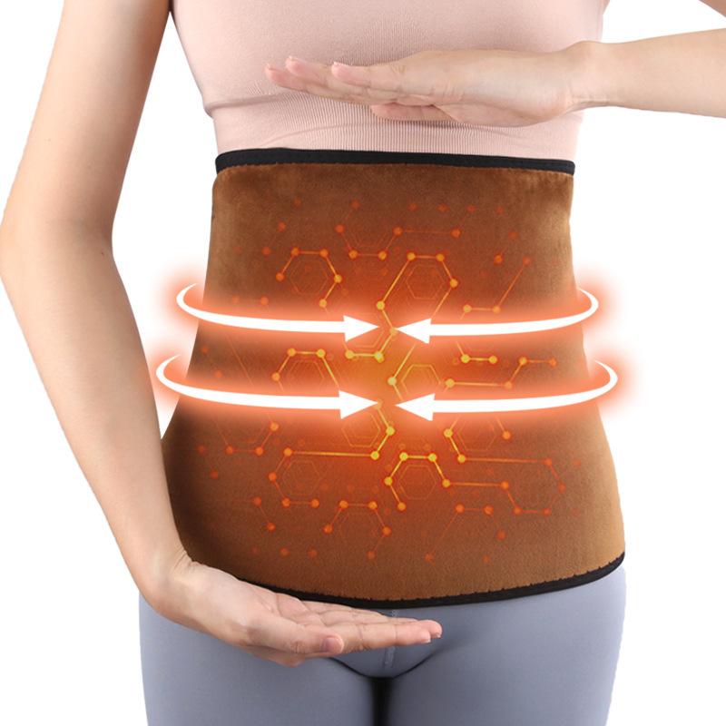 Double-layer 360-degree High-elastic Inner Coffee Velvet Sports Abdominal Belt, Thickened Warm Cylinder Waist Protective Gear In Winter