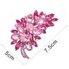 Vintage Feather Flower Rhinestone Brooch Broach Pin Banquet Badge Breastpin