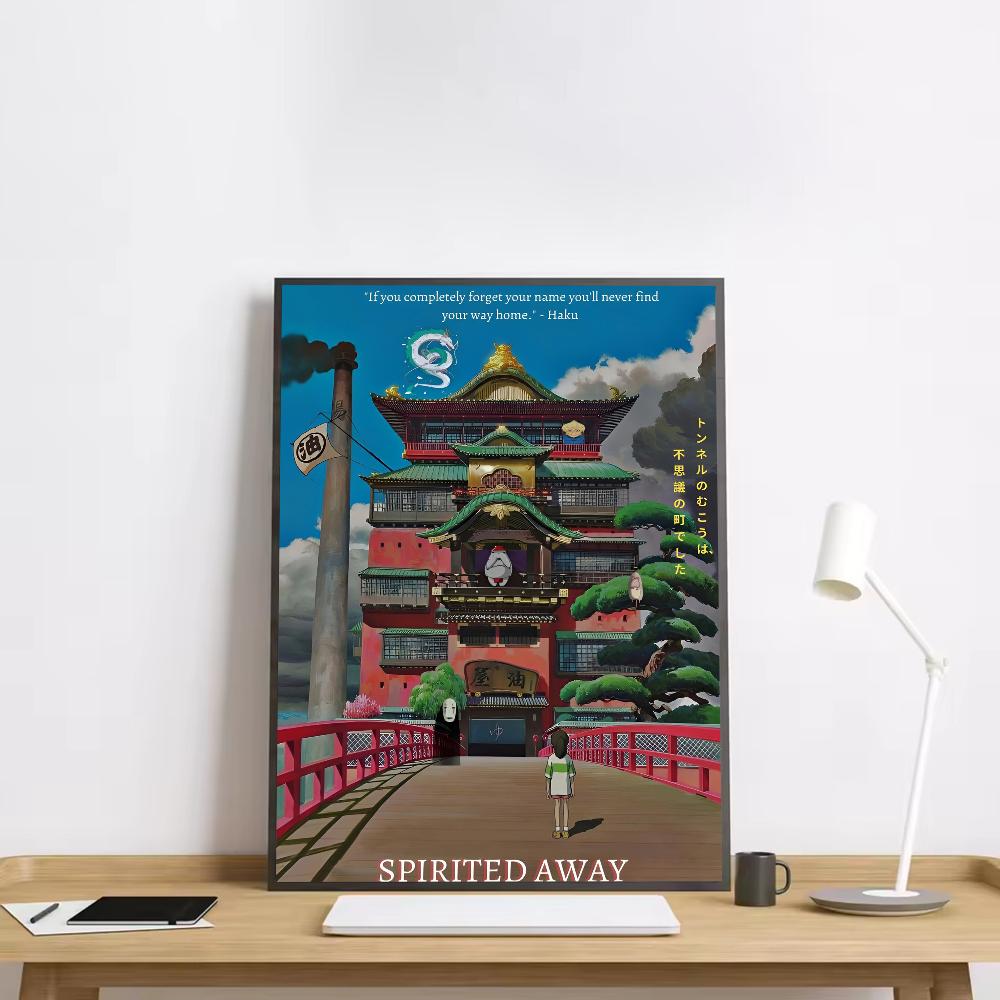 My Neighbour S-Spirited Away Anime Poster HD Art Sticky Wall Waterproof Home Living Room Bedroom Bar Aesthetic Decoration