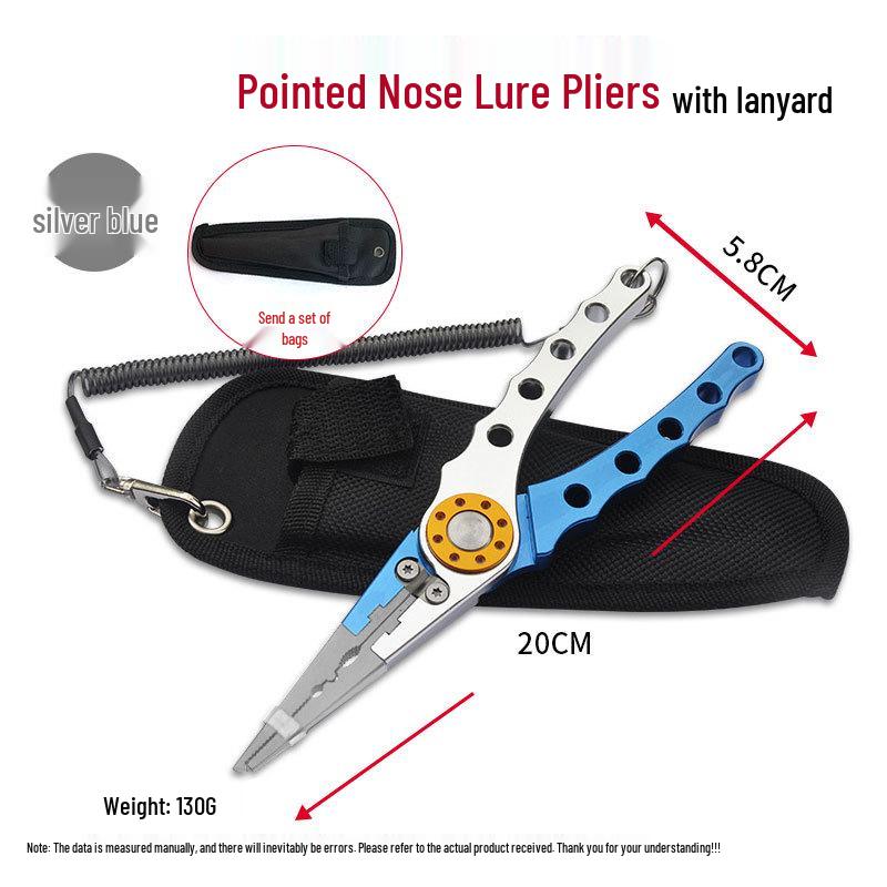 Tungsten Steel Long Nose Fishing Pliers: Line Cutter, Split Ring Opener & Hook Remover