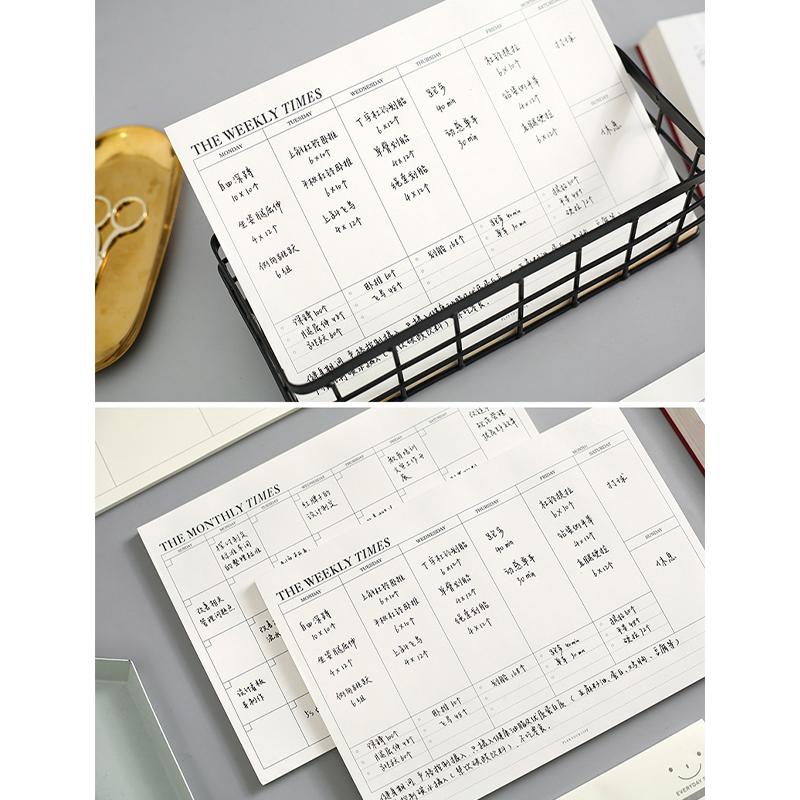 Weekly Planner Monthly Undated Agenda A5 Notebook Schedules Study Planner Stationery Office School Supplies