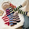 Women's Faux Mink Color Block Touch Screen Mittens - Warm Knit Wool for Autumn & Winter
