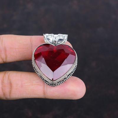Faceted Mozambique Garnet Pendant Beautiful Vintage Pendant 925 Sterling Silver Pendant Handmade Gemstone Jewelry Boho Pendant Gifts for Him