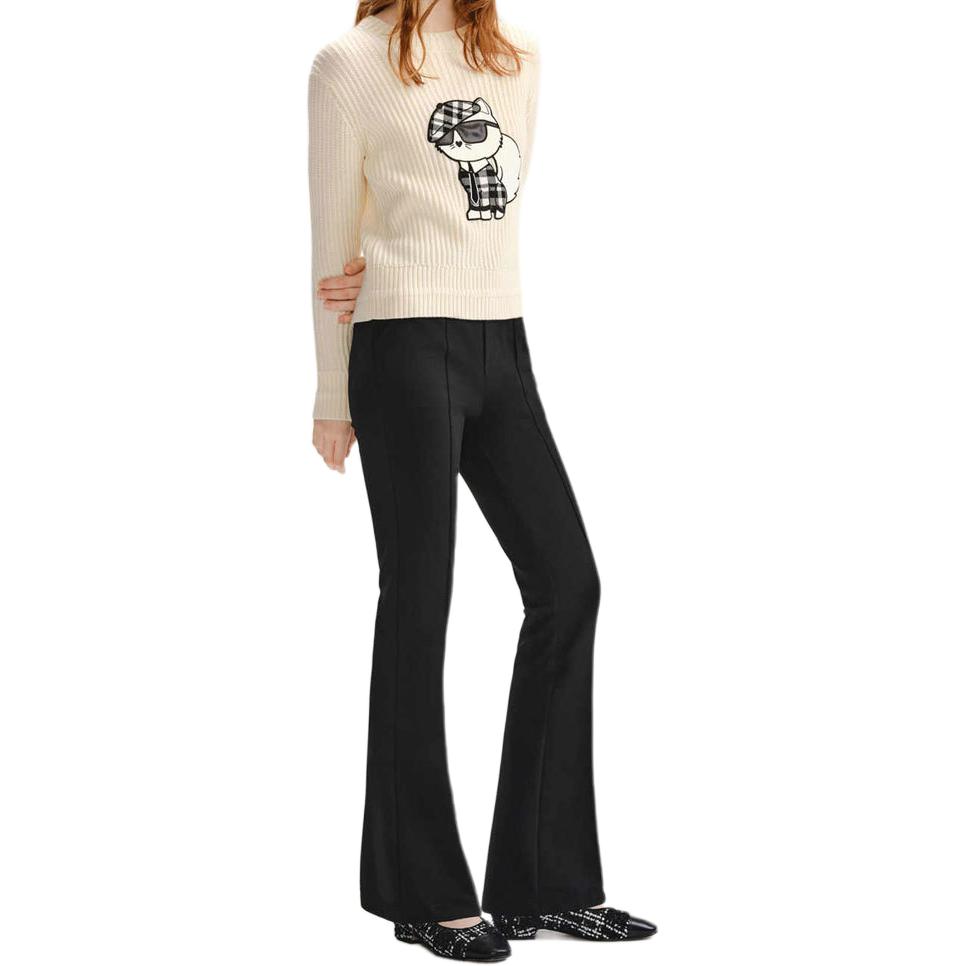 Karl Lagerfeld FW23 Outdoor Commuting Party Lightweight Luxury Cat Round Neck Pullover Long Sleeve Sweater Women Sweater 236L2071106