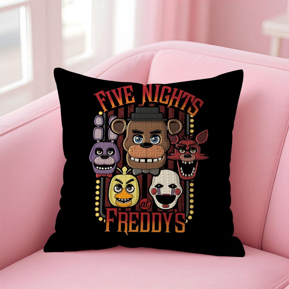Five Nights At Freddys Kissenbezug Naturleinen Kissenhülle Beidseitiger Druck Dekorative Sofakissenhülle Heimdeko Geschenk