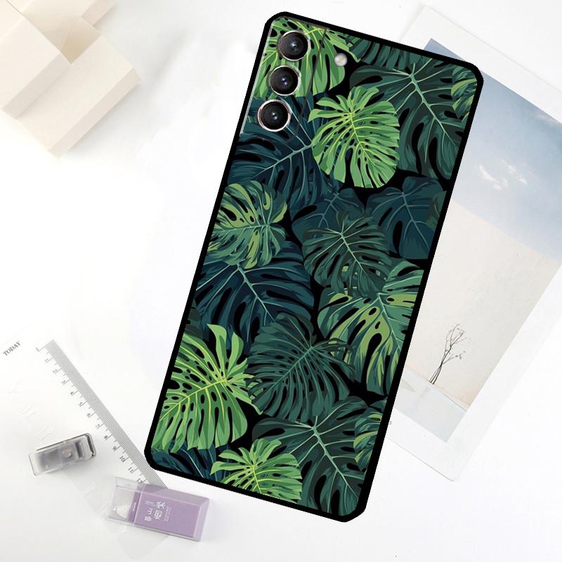 Leaves Monstera Green Phone Case For Samsung Galaxy S20 FE S21 S22 S23 S24 S25 S26 Ultra S10 S25 Plus S25 FE Cover