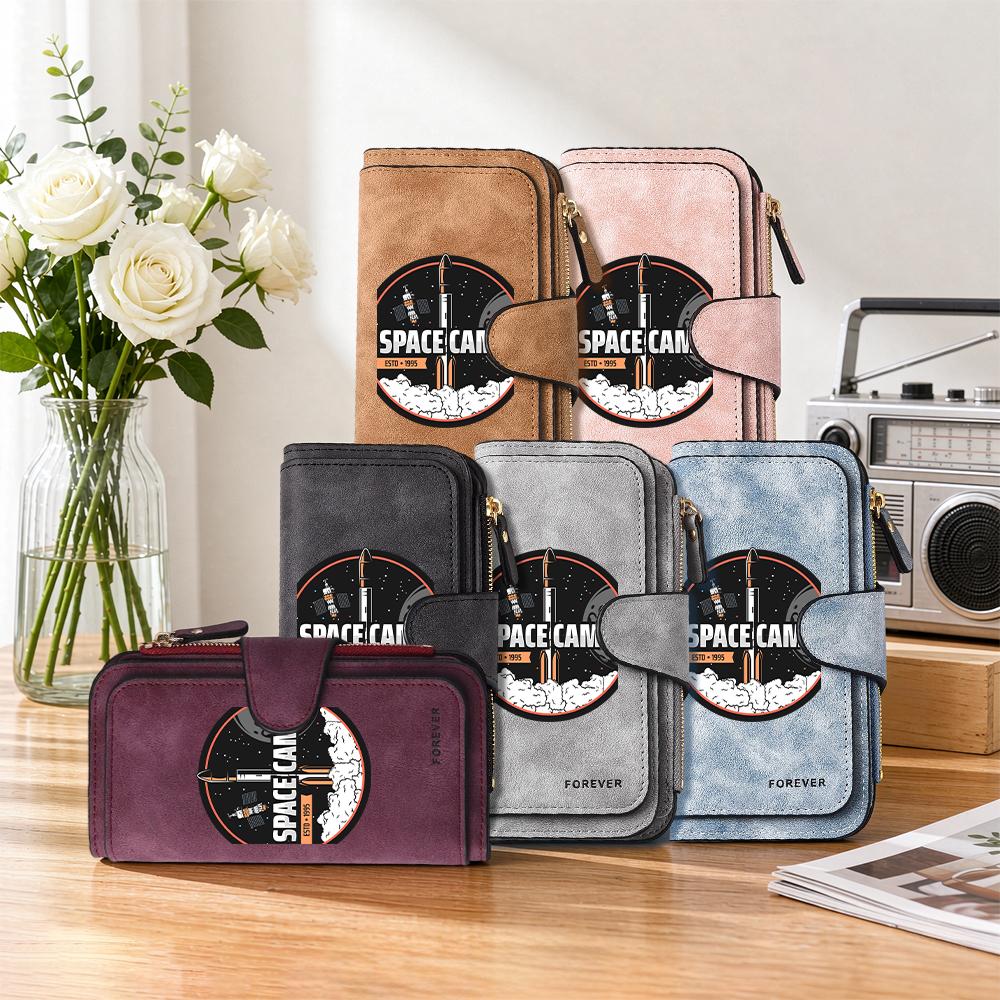 Retro Space Theme Long Purse Fashion Casual Multi Slot Card Holder Daily Portable Wallet