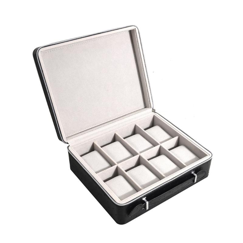 Watch Box Organizer 2/8/12 Slot Watch Case for Men Women Luxury Watch Display Showcase Leather Jewelry Storage Holder