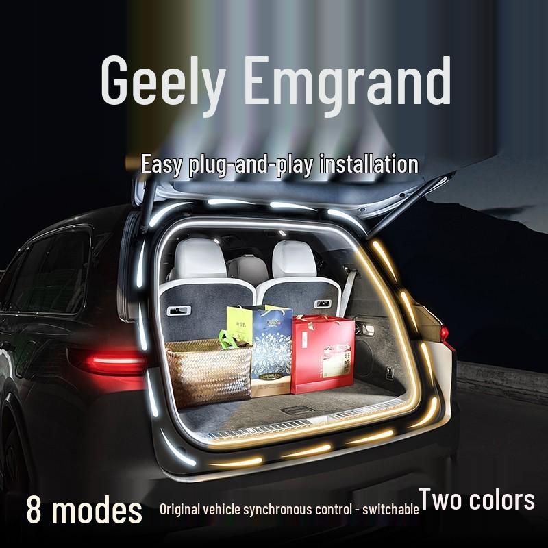 Accessoires Éclairage de Bienvenue à Flux d'Eau dans le Coffre et Éclairage d'Ambiance Intérieur pour Geely Emgrand L