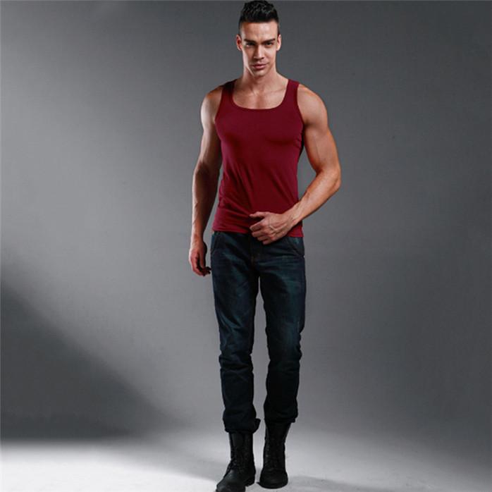 Men's Thin Square Neck Vest Casual Men's Sweatshirt Sports Breathable Vest