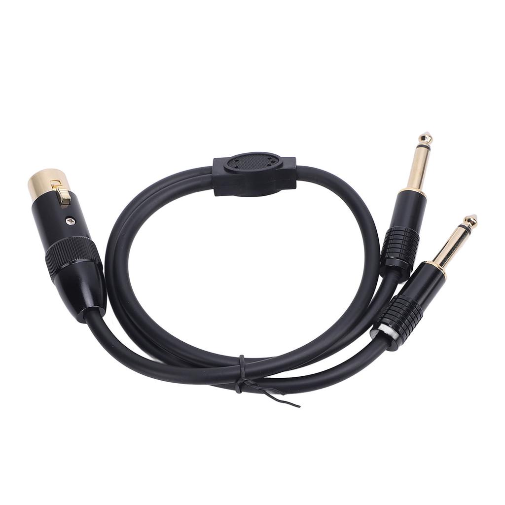 3 Pin XLR to 1 4in Microphone Cable Excellent Sound Quality Plug and Play XLR Female Dual 6.35mm Cable for Amplifier
