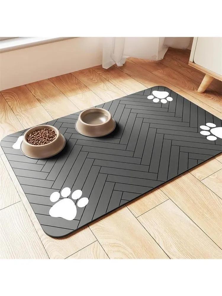 Pet bowl mat, moisture absorbing and anti-slip, for dogs and cats,