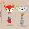 Baby Rattle Toy- Design with Fox & Koala Patterns, Soft Pastel Colors for Toddler Sensory Play & Motor Skills Development