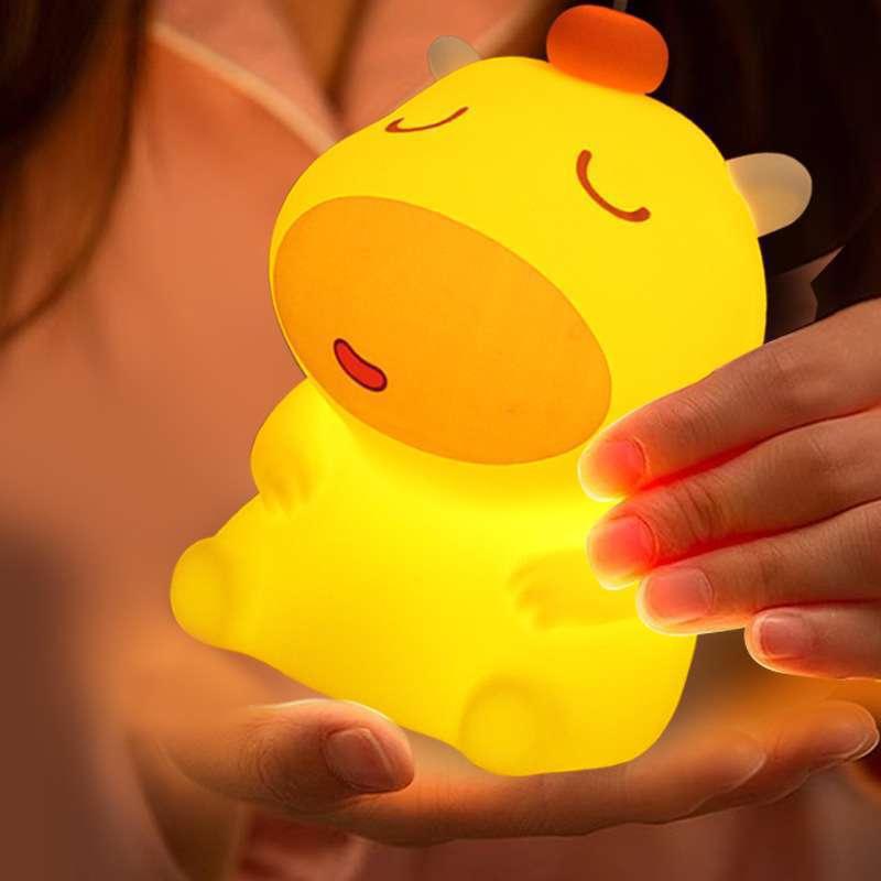 Capybara Lulu Night Light Cute Led Silicone Sensing Pat Lamp Room Decoration Usb Charging Indoor Atmosphere Lamp Children Gift