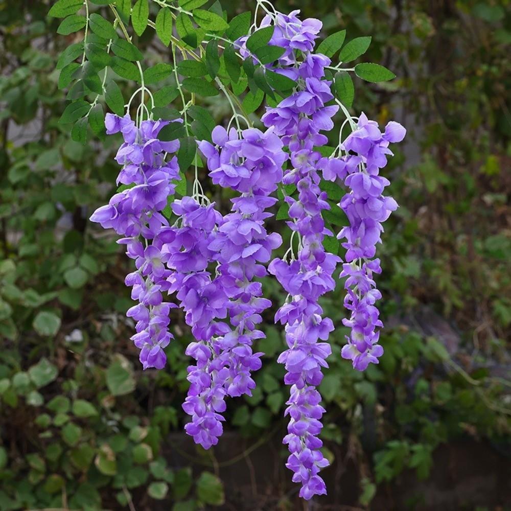 96cm Long Branches Artificial Wisteria Flowers Hanging Trailing Realistic Decorative Artificial Fake Flower
