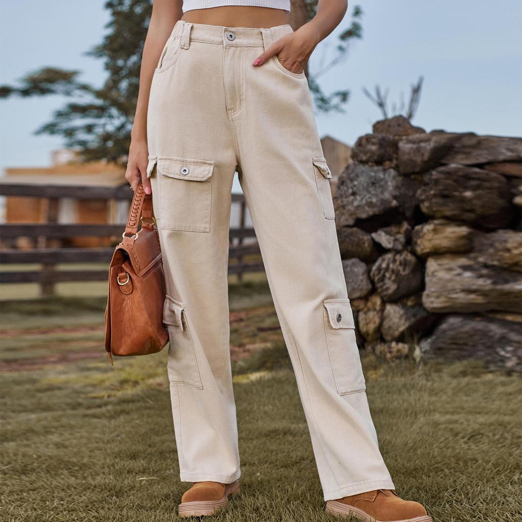 Women's Spicy Style Washed Denim Casual Workwear Pants
