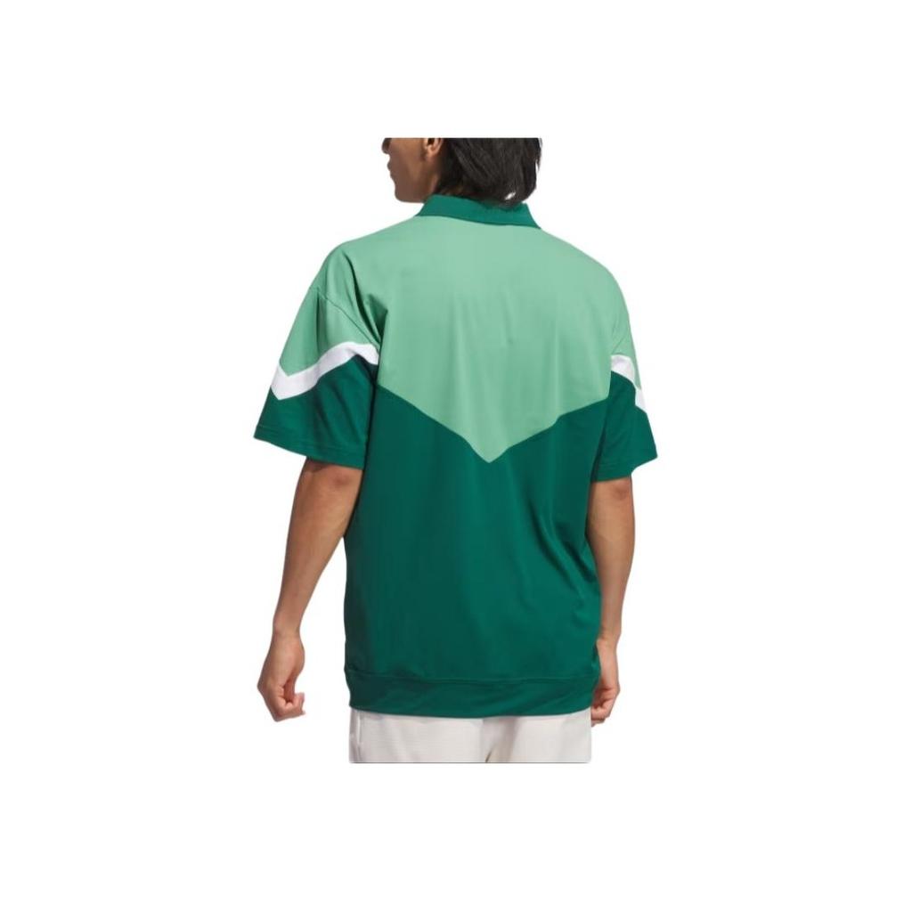 Adidas Ultimate 365 Sport Polo Shirt Loose Color Block Casual Short Sleeve Polo Men Tops Green University-Green IW1426