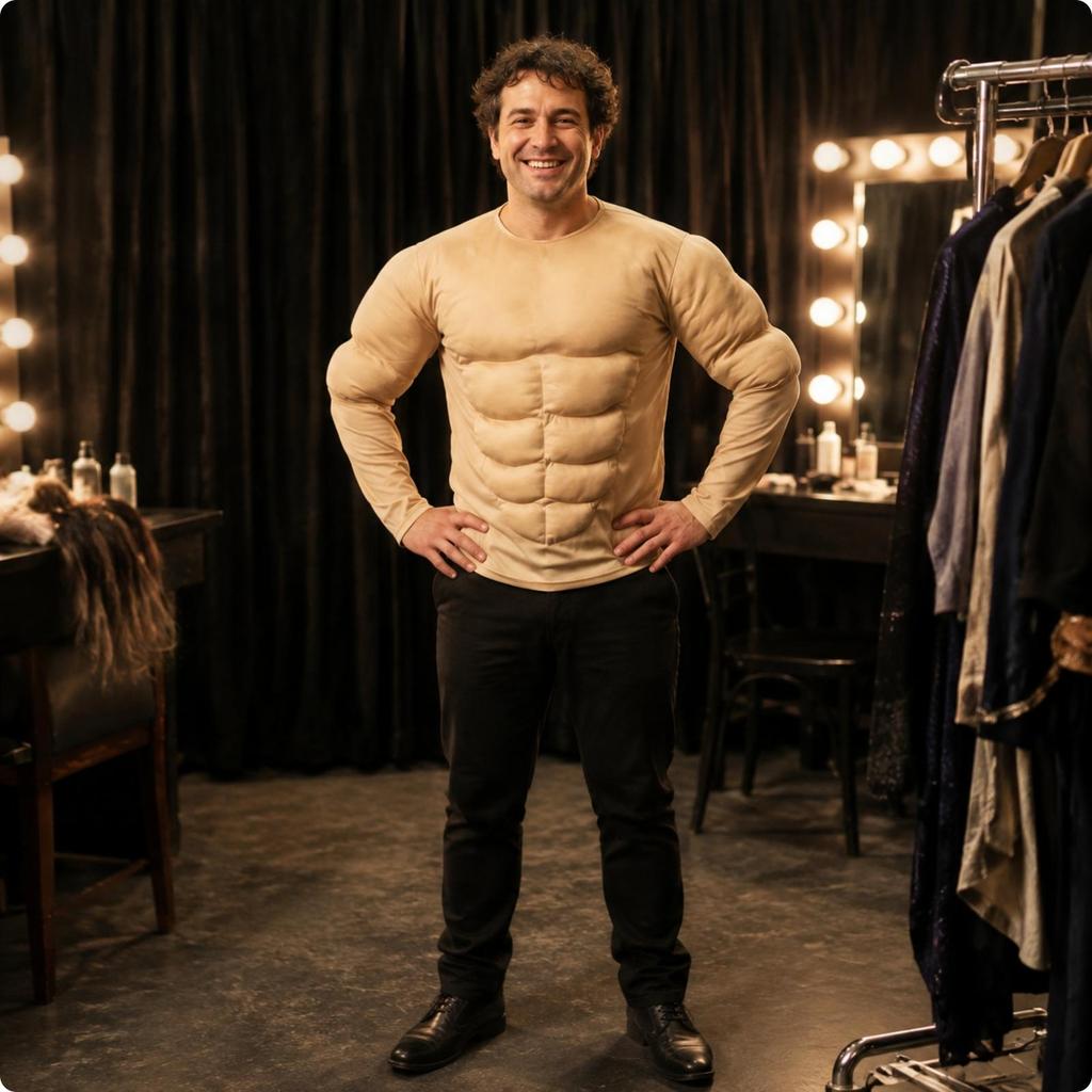 Flesh-Tone Muscle Costume Shirt Comfortable for Stage Performances