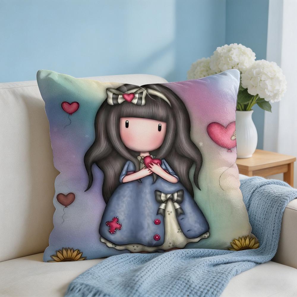 Cartoon SSantoro Gorjuss Cushion Cover Square Pillow Bedroom Sofa Leisure Comfort Living Room Home Decoration X