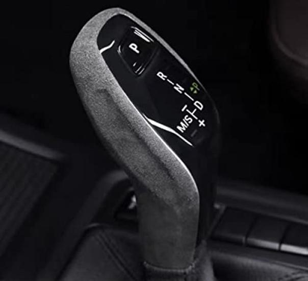 KADEKO Schalthebel Alcantara Stoff Kompatibel mit BMW X1 F48 F49 X2 F39 Antriebsabdeckung, Wildleder, Rechtslenker (9002 Grau)
